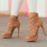 Arden Furtado Summer Fashion Trend Women's Shoes Stilettos Heels  Sexy Elegant Pure Color  Classics Narrow Band Sandals Back zipper