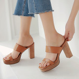 Arden Furtado Summer Fashion Women's Shoes  Chunky Heels  Sexy Narrow Band Elegant Pure Color Elegant Sandals Stilettos Heels