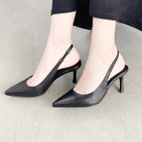 Arden Furtado Summer Fashion Trend Women's Shoes Pointed Toe Stilettos Heels  Pure Color Slip on Sexy Elegant Sandals Big size43