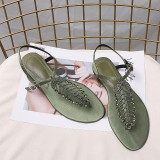 Arden Furtado Summer Fashion Trend Women's Shoes Pure Color Sandals Concise Classics Narrow Band Big size 42