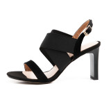 Arden Furtado Summer Fashion Trend Women's Shoes Office Lady   Sexy Elegant Pure Color Buckle Mature Sandals Narrow Band Chunky Heels