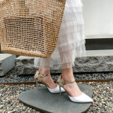 Arden Furtado Summer Fashion Trend Women's Shoes Pointed Toe Stilettos Heels  Sexy Elegant Concise Pure Color Sandals Buckle