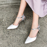 Arden Furtado Summer Fashion Trend Women's Shoes Pointed Toe Stilettos Heels  Sexy Elegant Concise Pure Color Sandals Buckle