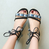 Arden Furtado Summer Fashion Trend Women's Shoes  Sexy Elegant Sandals Lace up Wedges Waterproof