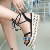 Arden Furtado Summer Fashion Trend Women's Shoes  Sexy Elegant Sandals Lace up Wedges Waterproof