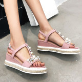 Arden Furtado Summer Fashion Trend Women's Shoes   Sexy Elegant Pure Color Sandals Buckle Mature Classics  Big size 42