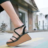 Arden Furtado Summer Fashion Trend Women's Shoes Sexy Elegant Pure Color Sandals Buckle Narrow Band Concise Waterproof