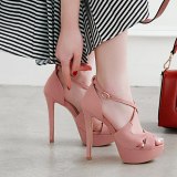 Arden Furtado Summer Fashion Trend Women's Shoes Stilettos Heels  Sexy  Matte Elegant Pure Color Party Shoes  Buckle Sandals