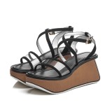 Arden Furtado Summer Fashion Trend Women's Shoes Sexy Elegant Pure Color Sandals Buckle Narrow Band Concise Waterproof