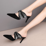 Arden Furtado Summer Fashion Trend Women's Shoes Pointed Toe Stilettos Heels slippers  Sexy Elegant Pure Color