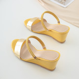 Arden Furtado Summer Fashion Trend Women's Shoes  Sexy Elegant Pure Color Slippers Wedges Concise Classics