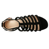 Arden Furtado Summer Fashion Trend Women's Shoes Chunky Heels sandals  Elegant Pure Color Concise Narrow Band Elegant Sandals Buckle