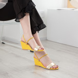 Arden Furtado Summer Fashion Trend Women's Shoes  Sexy Elegant Pure Color Slippers Wedges Concise Classics