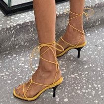 Arden Furtado Summer Fashion Trend Women's Shoes  Sexy Elegant Pure Color Concise Narrow Band Sandals Stilettos Heels Office lady Big size 43