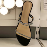 Arden Furtado Summer Fashion Trend Women's Shoes Sexy Elegant Pure Color Classics Slippers Narrow Band Big size 43