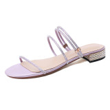 Arden Furtado Summer Fashion Trend Women's Shoes Sexy Elegant Pure Color Classics Slippers Narrow Band Big size 43