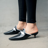 Arden Furtado Summer Fashion Trend Women's Shoes Pointed Toe Stilettos Heels  Sexy Elegant Pure Color Elegant Mules Slippers