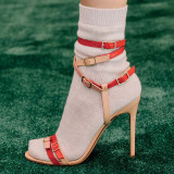 Arden Furtado Summer Fashion Women's Shoes Stilettos Heels Sexy Elegant Mature Concise Buckle ankle strap Sandals 
