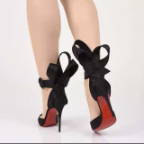 Arden Furtado summer 2019 fashion women's shoes stilettos heels pointed toe butterfly knot closed toe sandals new