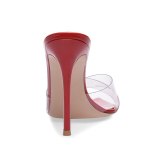 Arden Furtado Summer Fashion Women's Shoes Stilettos Heels Sexy PVC red Elegant Classics Slippers slides Big size