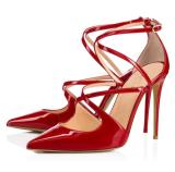 Arden Furtado Summer Fashion Trend Women's Shoes Pointed Toe Stilettos Heels Pure Color Leather Buckle Sexy Elegant Sandals