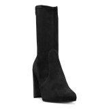 Arden Furtado Fashion Women's Shoes Winter  Pointed Toe Chunky Heels Zipper Pure Color  Short Boots Sexy Elegant Ladies Boots