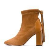 Arden Furtado Fashion Women's Shoes Winter  Pointed Toe Chunky Heels Concise Sexy Elegant Ladies Boots Pure Color  Big size 45