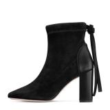 Arden Furtado Fashion Women's Shoes Winter  Pointed Toe Chunky Heels Concise Sexy Elegant Ladies Boots Pure Color  Big size 45