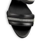 Arden Furtado Summer Fashion  Women's Shoes Stilettos Heels Zipper Personality Sexy Elegant Pure Color Leather Sandals