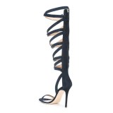 Arden Furtado Summer Fashion Trend Women's Shoes Stilettos Heels Zipper Back zipper Sexy Elegant Pure Color Sandals Personality