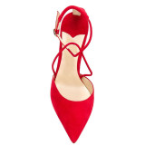 Arden Furtado Summer Fashion Trend Women's Shoes Pointed Toe Stilettos Heels Buckle Sexy Elegant Pure Color Sandals Party Shoes