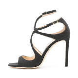 Arden Furtado Summer Fashion Trend Women's Shoes Sexy  Pure Color Concise Sandals Buckle Sling Back Elegant Party Shoes