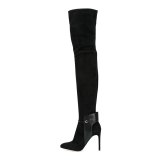 Arden Furtado Fashion Women's Shoes Winter  Pointed Toe Stilettos Heels Zipper black Sexy Elegant Ladies Boots
