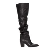 Arden Furtado Fashion Women's Shoes Winter Pointed Toe Chunky Heels Zipper Knee High Boots Sexy Elegant Ladies Boots