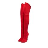 Arden Furtado Fashion Women's Shoes Winter  Pointed Toe Stilettos Heels Pure Color Concise Classics Over The Knee High Boots