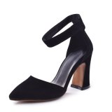 Arden Furtado Fashion Women's Shoes Winter  Pointed Toe Chunky Heels Classics Sexy Elegant Pure Color Sandals Office lady Mature