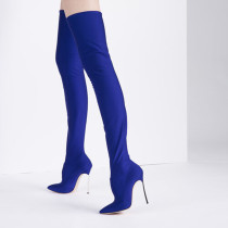 Arden Furtado Fashion Women's Shoes Winter  Pointed Toe Stilettos Heels Sexy Elegant Slip-on Pure Color blue Ladies Boots