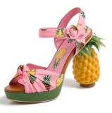 Arden Furtado Summer Fashion Women's Shoes Elegant Buckle strap Elegant Sweet pineapple Sandals