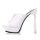 Arden Furtado summer 2019 fashion women's shoes stilettos heels sexy elegant white platform slides waterproof shoes big size 40