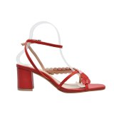 Arden Furtado Summer Fashion Women's Shoes Chunky Heels Narrow Band Sexy Elegant Pure Color Sweet Sandals Leather Comfortable