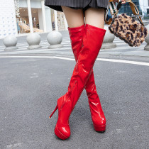 Arden Furtado Fashion Women's Shoes Winterr round Toe Stilettos Heels Sexy Elegant Ladies red Over The Knee High Boots