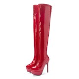 Arden Furtado Fashion Women's Shoes Winterr round Toe Stilettos Heels Sexy Elegant Ladies red Over The Knee High Boots