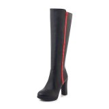 Arden Furtado Fashion Women's Shoes Pointed Toe Chunky Heels Zipper Elegant Ladies Boots  grey platform Knee High Boots