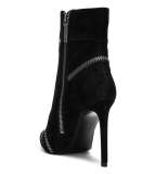 Arden Furtado Fashion Women's Shoes Pointed Toe Stilettos Heels Zipper Sexy Elegant Ladies Boots zipper Boots