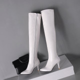 Arden furtado Winter Red White Black Stilettos heels zipper Women's boots Over the knee boots small size 32 33