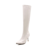 Arden furtado Personality Stilettos heels Women's boots knee high boots white red boots large size 47 48