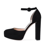 Arden Furtado Summer Fashion Trend Women's Shoes Pointed Toe Chunky Heels  Sexy Elegant pure color Sandals Buckle Party Shoes