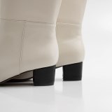 Arden Furtado Fashion Women's Shoes Winter Pointed Toe Chunky Heels Zipper Elegant Ladies Boots Knee High Boots Mature Classics