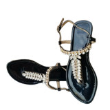 Arden Furtado summer fashion women's shoes flat crystal rhinestone sandals big size 43