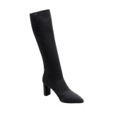 Arden Furtado Fashion Trend Women's Shoes Winter Pointed Toe Chunky Heels  Elegant Ladies Boots pure color Knee High Boots Big size 40
